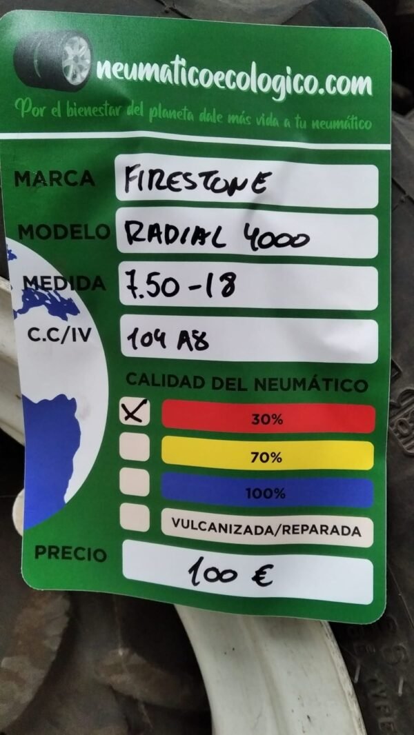 FIRESTONE 7.50-18 + LLANTA