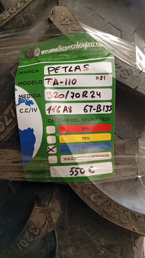 PETLAS 320/70R24 + LLANTAS COMPLETAS