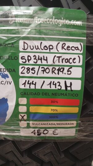 RECAUCHUTADA 285/70R19.5 - DUNLOP