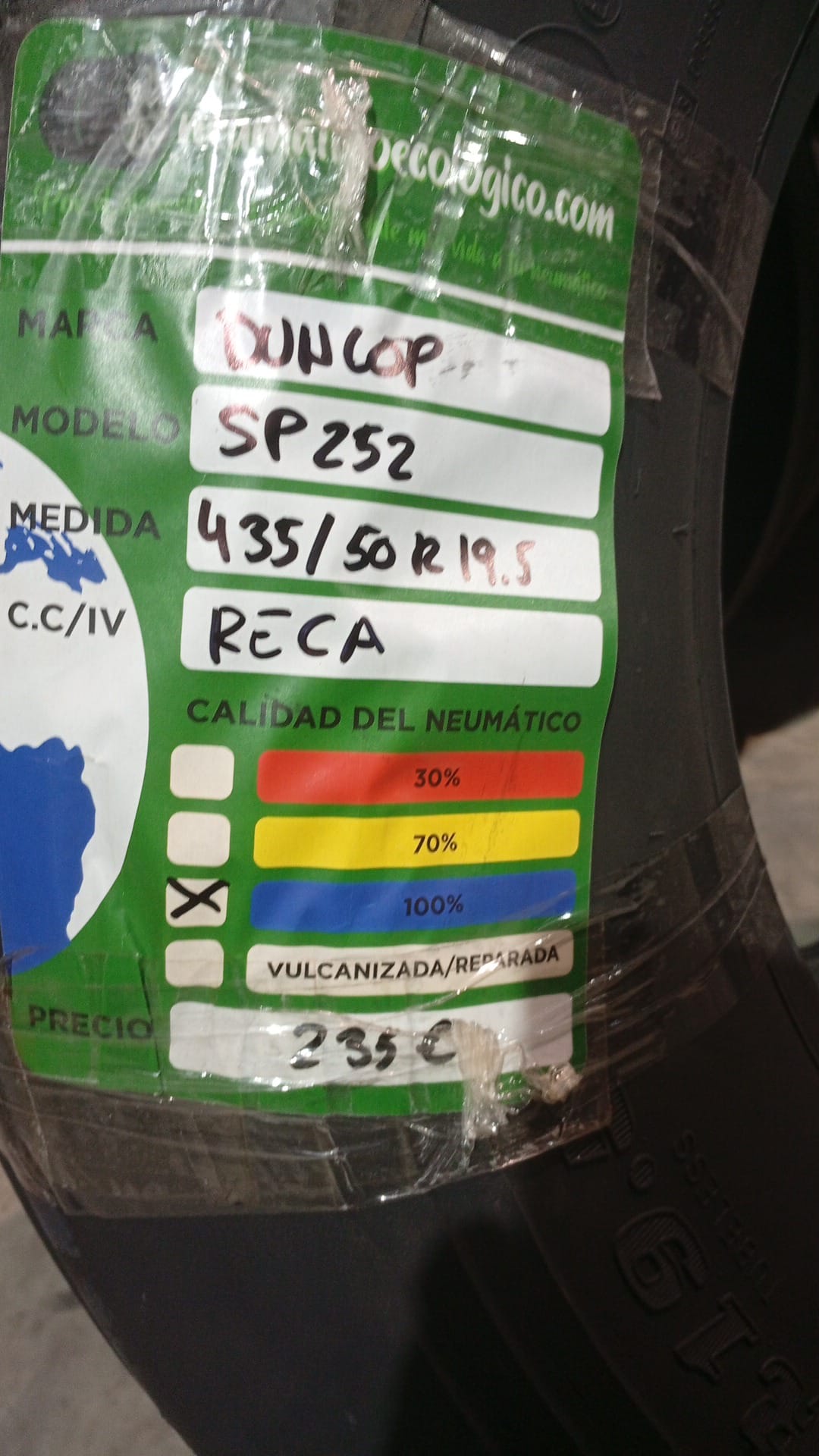 RECAUCHUTADA 435/50R19.5 - DUNLOP